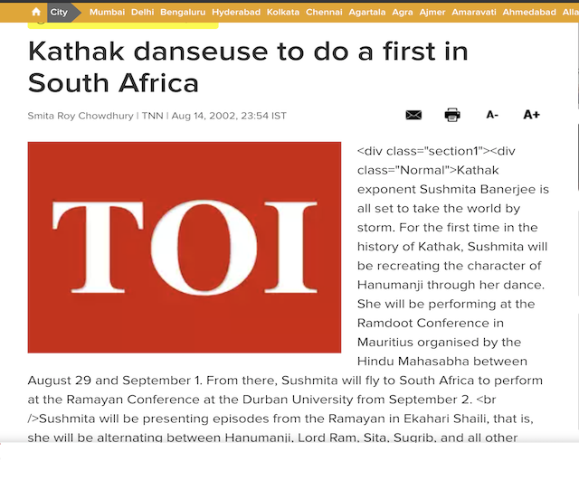 https://timesofindia.indiatimes.com/calcutta-times/Kathak-danseuse-to-do-a-first-in-South-Africa/articleshow/19099492.cms